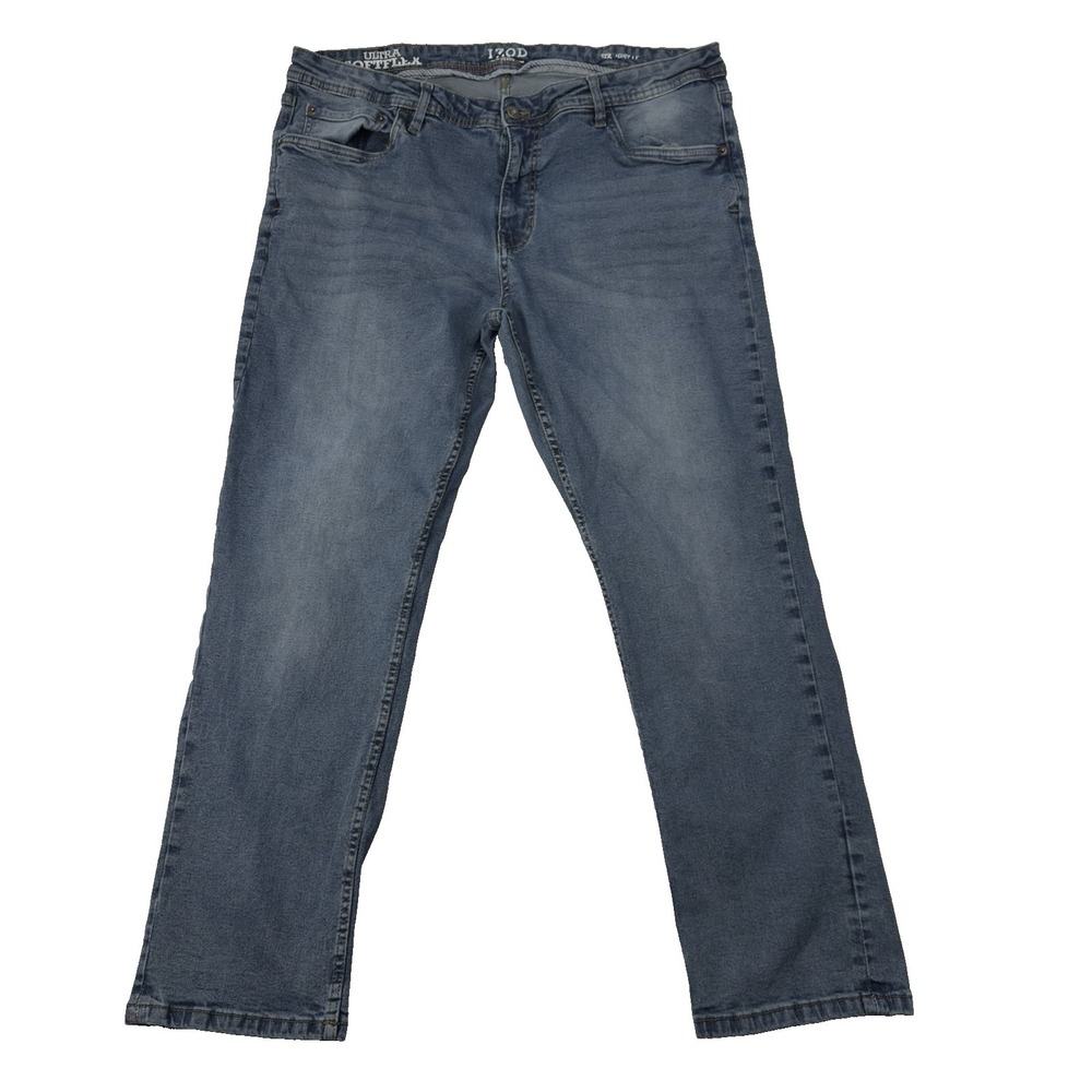IZOD Mens Jeans Straight Fit Ultra SoftFlex Size 42x30 (39x29 Fit)‎ Medium Wash